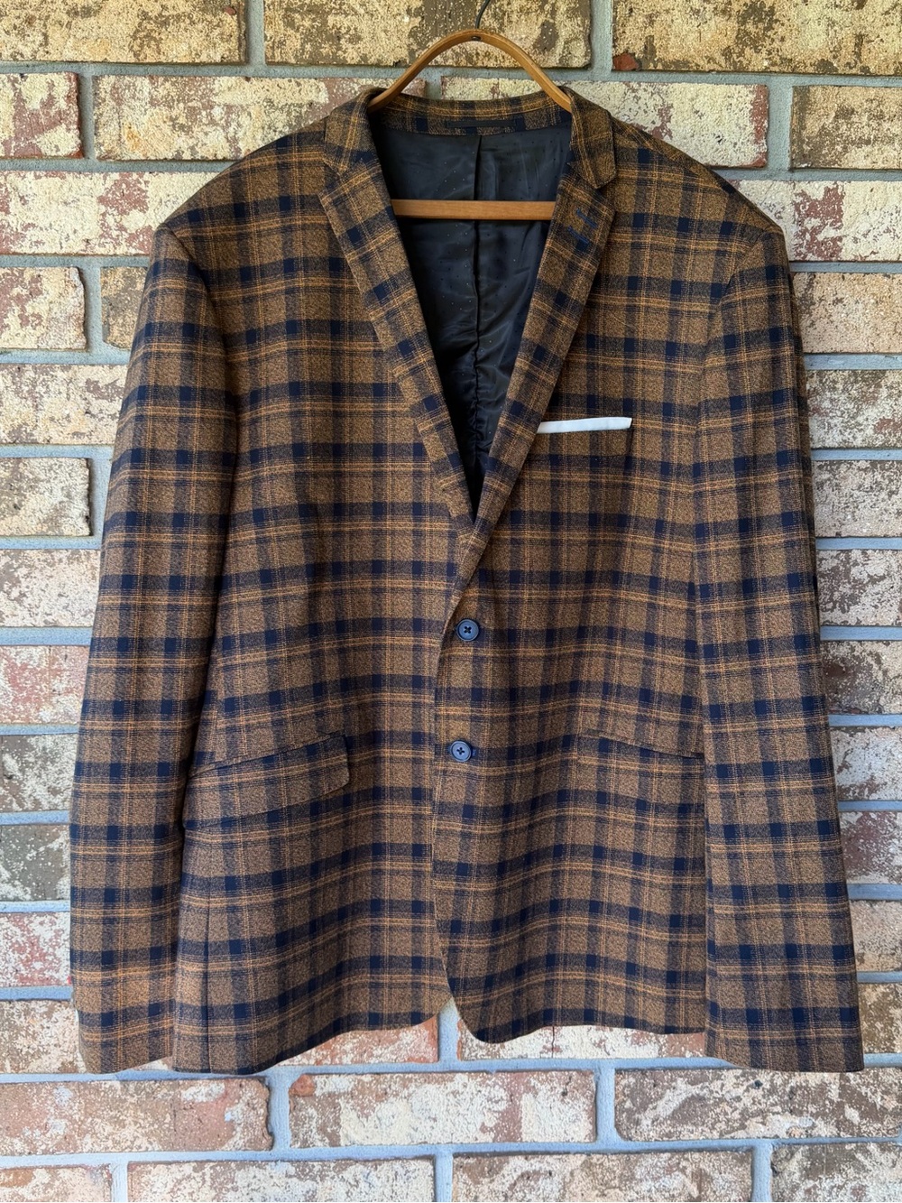 Emmanuel Menswear Suit Jacket Size 42 Regular Perfect Plaid Excellent Condition!